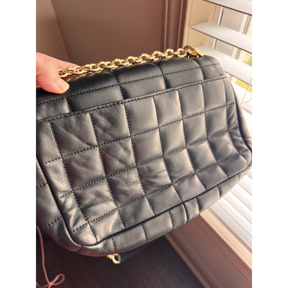 Michael Kors SoHo Large Black Quilted Leather Shoulder Bag Gold Chain Dust Bag - Picture 7 of 8